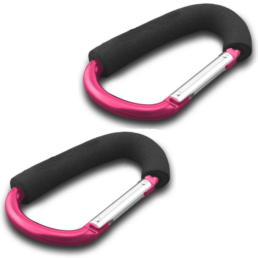 2x Large Buggy Clips - Pink-0