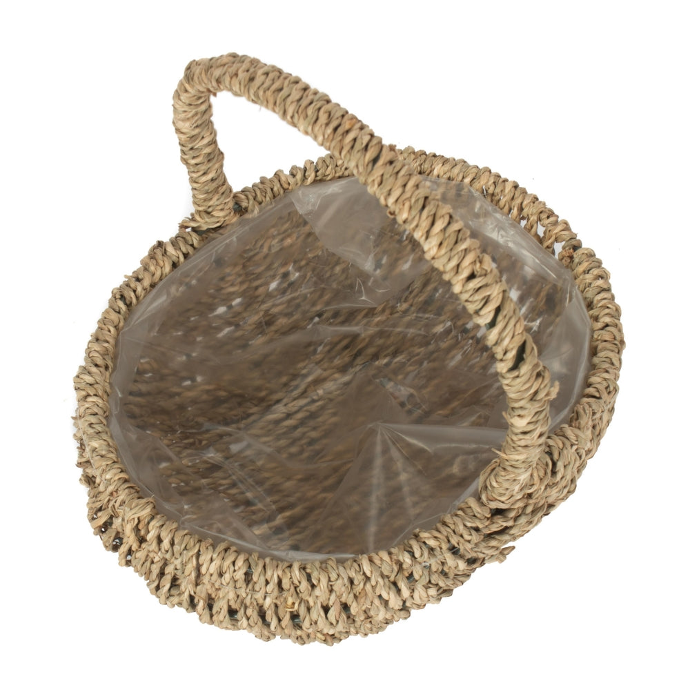 Oval Seagrass Flower Basket-0