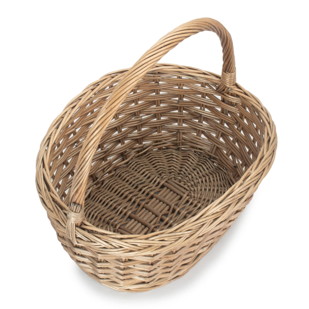 Oval Wicker Braid Border Shopping Basket-0