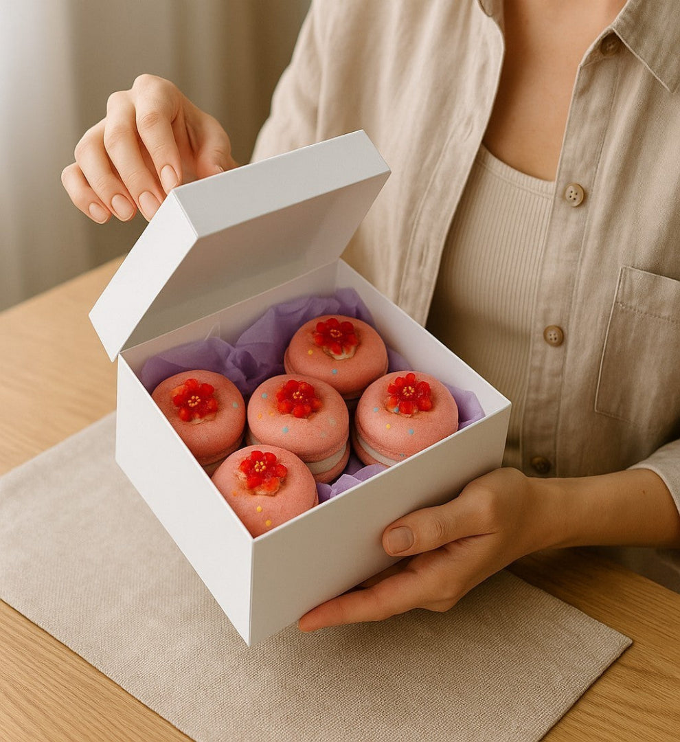 Jumbo Double Stack Melonberry Doughnut Bath Bombs x 5 in a Gift Box-0