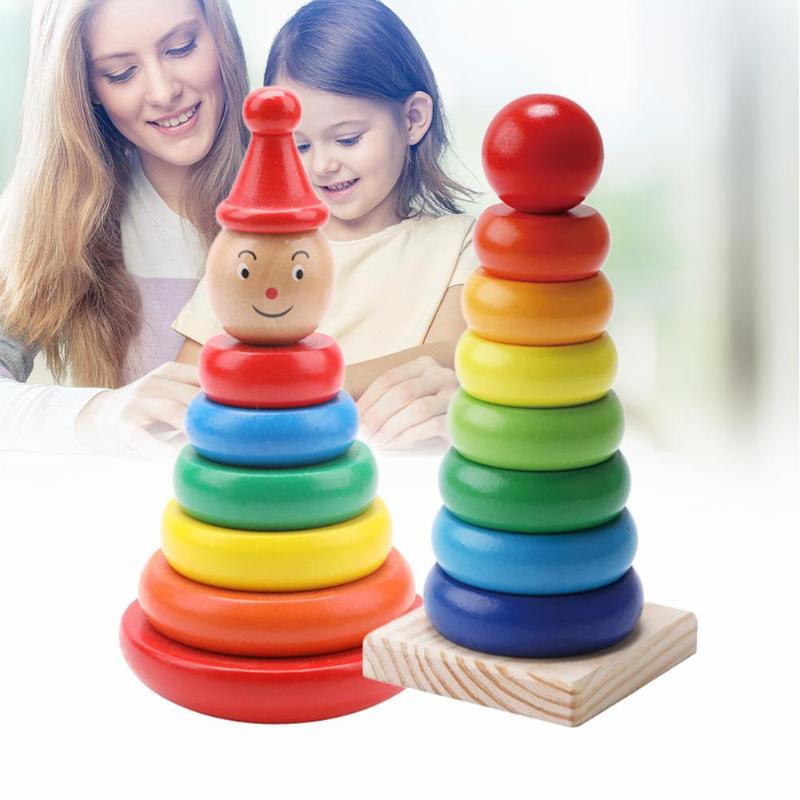 Educational Wooden Stacked Circle Toy-0