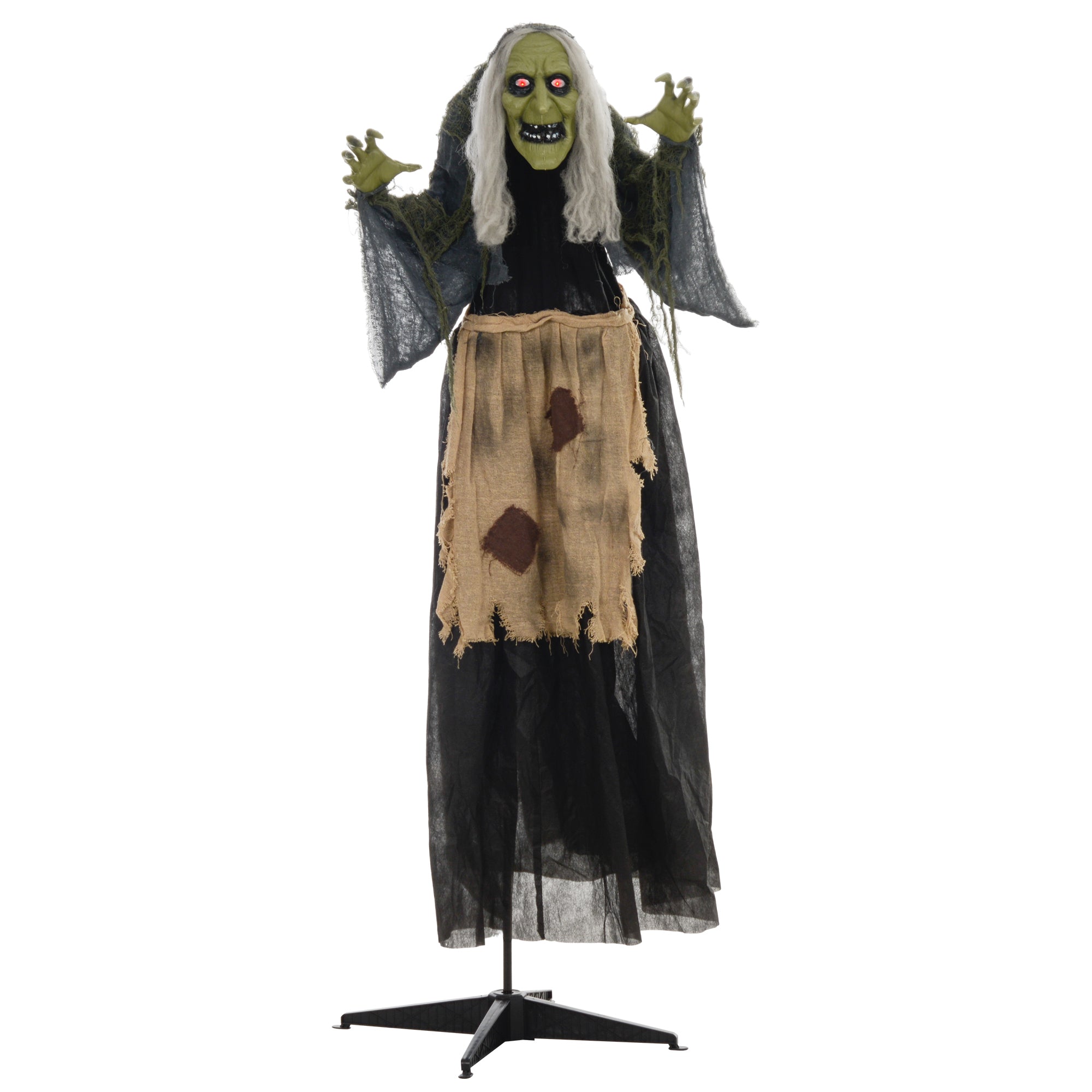 5'2" Hunchback Witch Halloween Animatronic, with Glowing Eyes-0