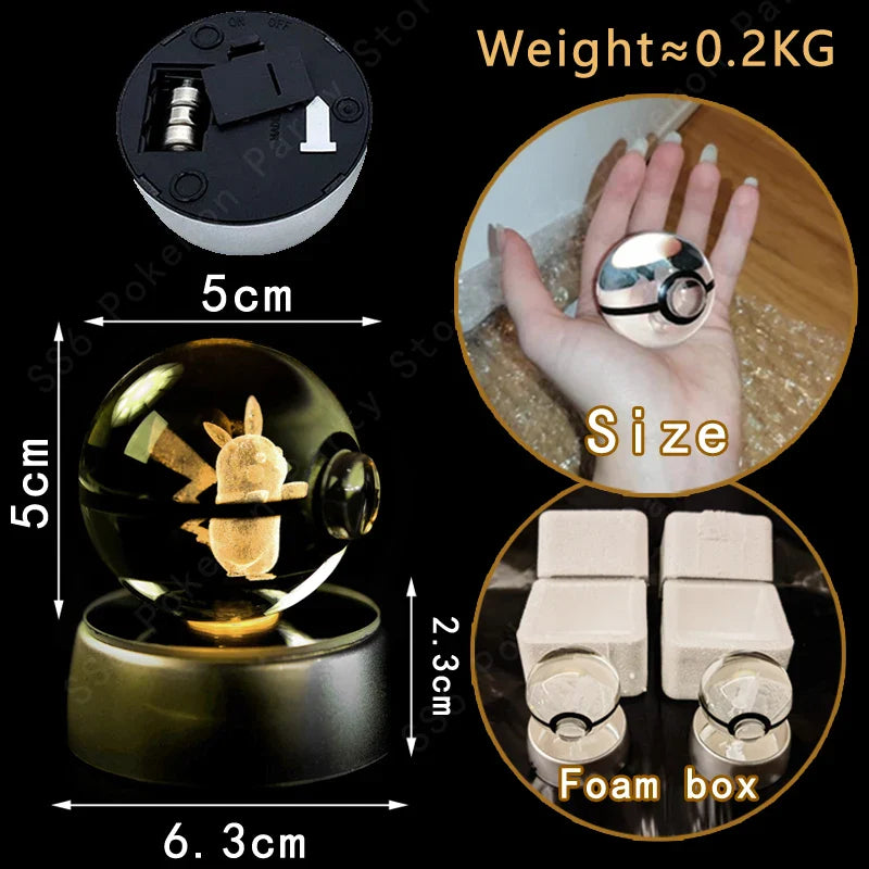 Pokemon Crystal Ball 3D Lamp Night Light-3