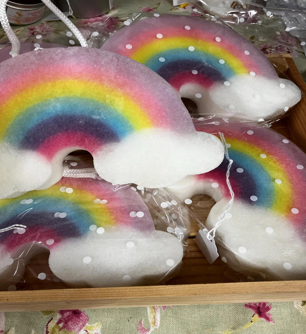 Rainbow Soap Sponge in Watermelon Fragrance, Soap on a Rope-0