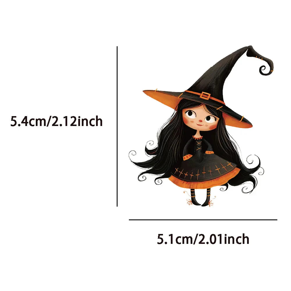 50PCS Cartoon Halloween Dress Up Pumpkin Head PET Plastic Stickers Laptop Phone Case Gift Decoration-4