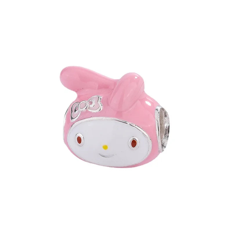 Silver 925 Original Miniso Hello Kitty Sanrio Kuromi Melody Big-Eyed Frog Charms Fit Women Jewelry Bracelet Beads Pendant Charm-5