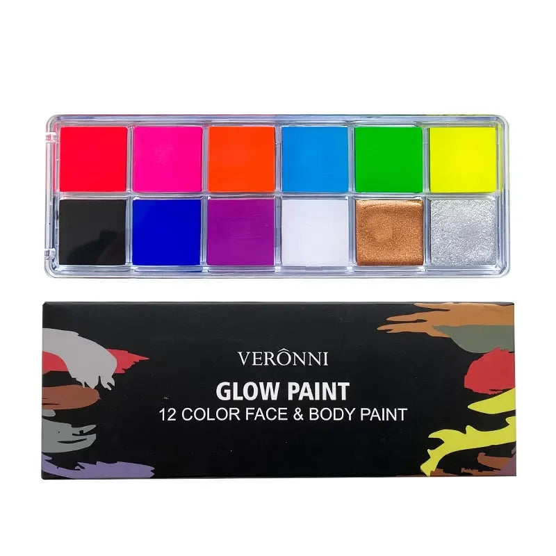 20 Color Sfx Children's Adult Painting Set Halloween Party Makeup Fancy Dress Beauty Palette Face Body Painting Oil and Brush-10