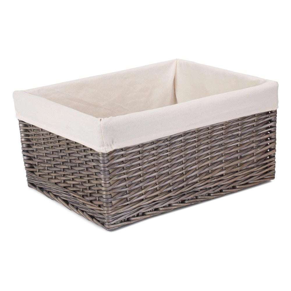Jumbo Antique Wash Wicker Storage Basket-0