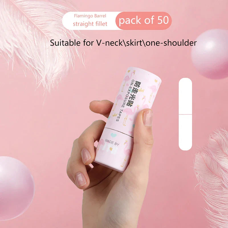 50/36Pcs Transparent Double Sided Tape for Clothing Dress Body Skin Anti-Exposure Adhesive Sticker Strips-9