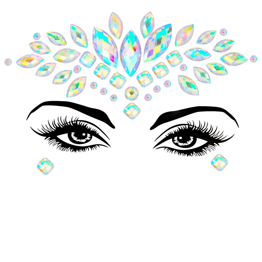 1pcs Festival Face Jewels Crystal Body Stickers Make Up Face Gems Glitter Rhinestones Face Sticker for Festival Party Dress Up-33