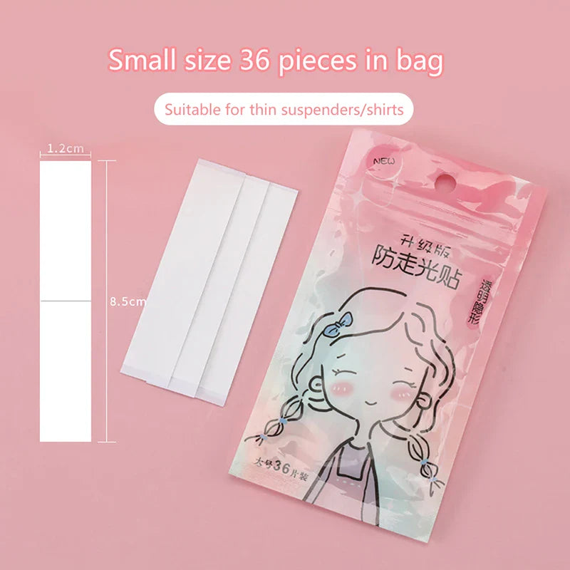 50/36Pcs Transparent Double Sided Tape for Clothing Dress Body Skin Anti-Exposure Adhesive Sticker Strips-6