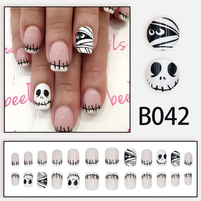 Scary Skull Halloween Press-On Nails-3