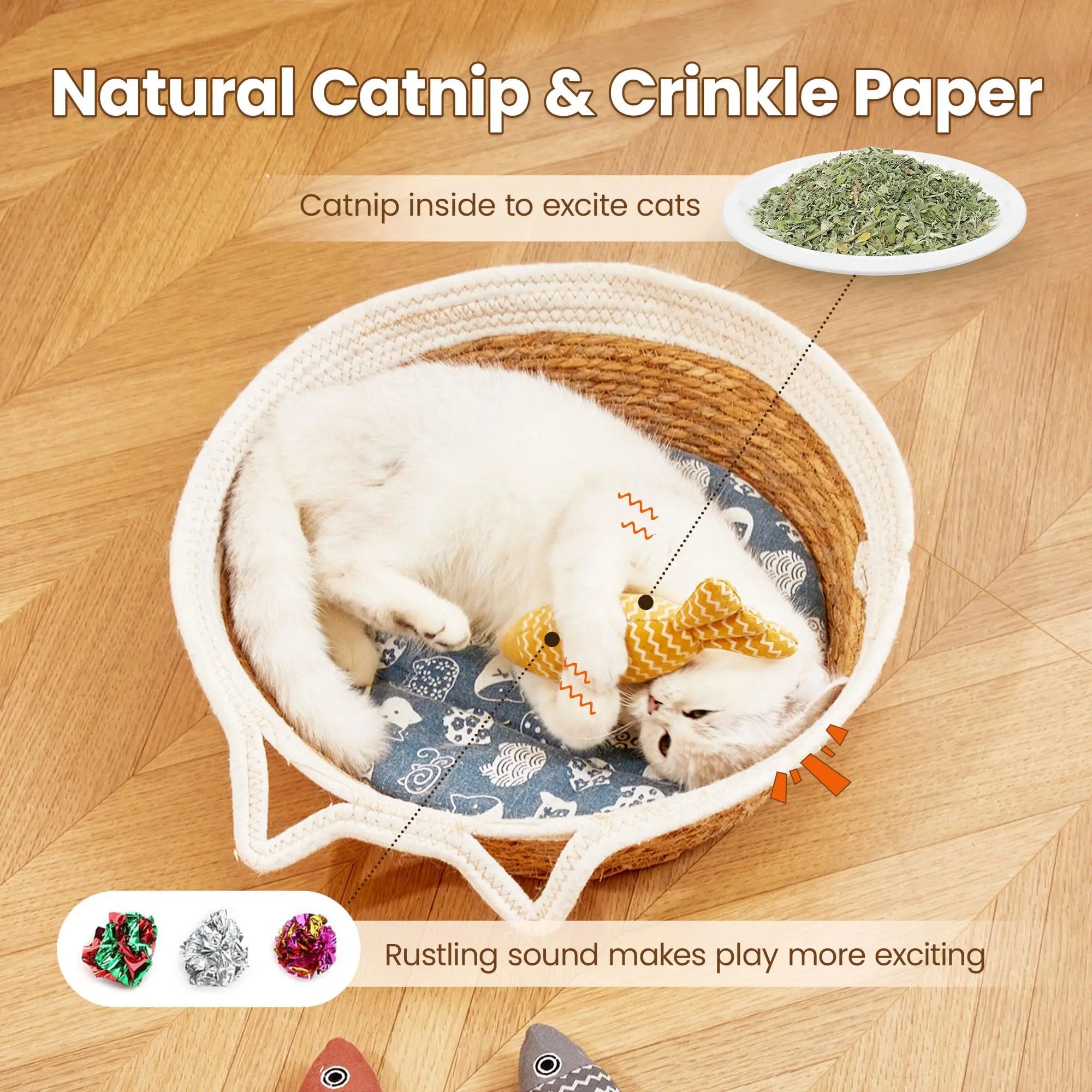 Vibrant Fish Crinkle Catnip Toys-2