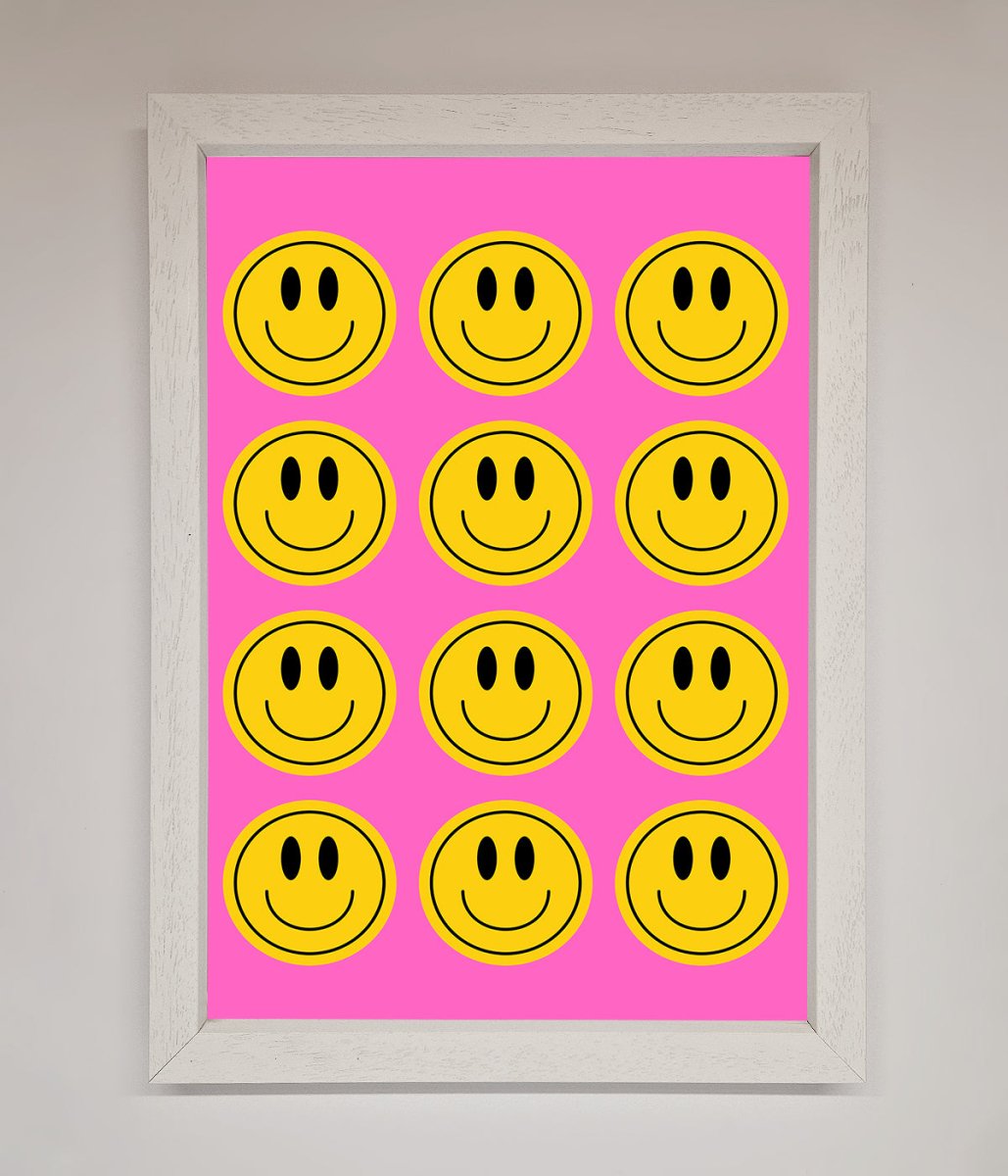 Acid Smile Faces Framed Poster-0