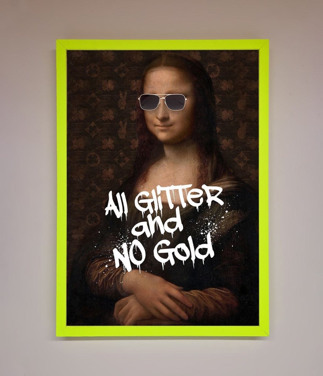 All Glitter No Gold Mona Lisa Framed Print-13