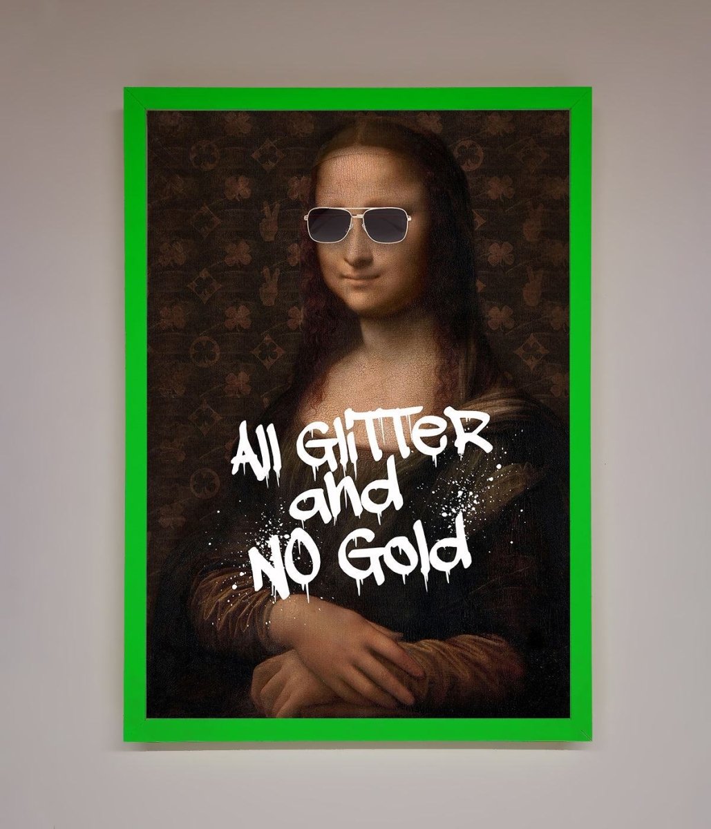All Glitter No Gold Mona Lisa Framed Print-12
