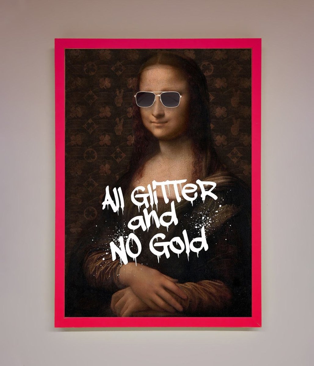 All Glitter No Gold Mona Lisa Framed Print-14