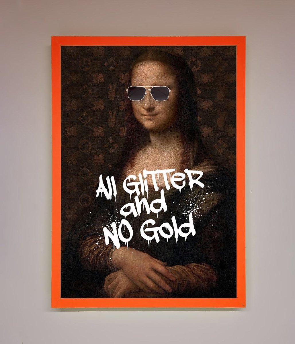 All Glitter No Gold Mona Lisa Framed Print-11