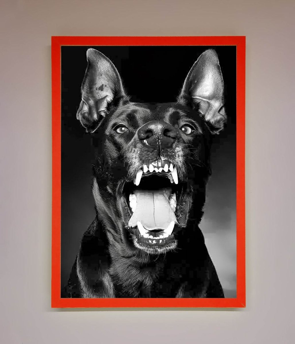Angry Doberman Dog Framed Wall Art-14