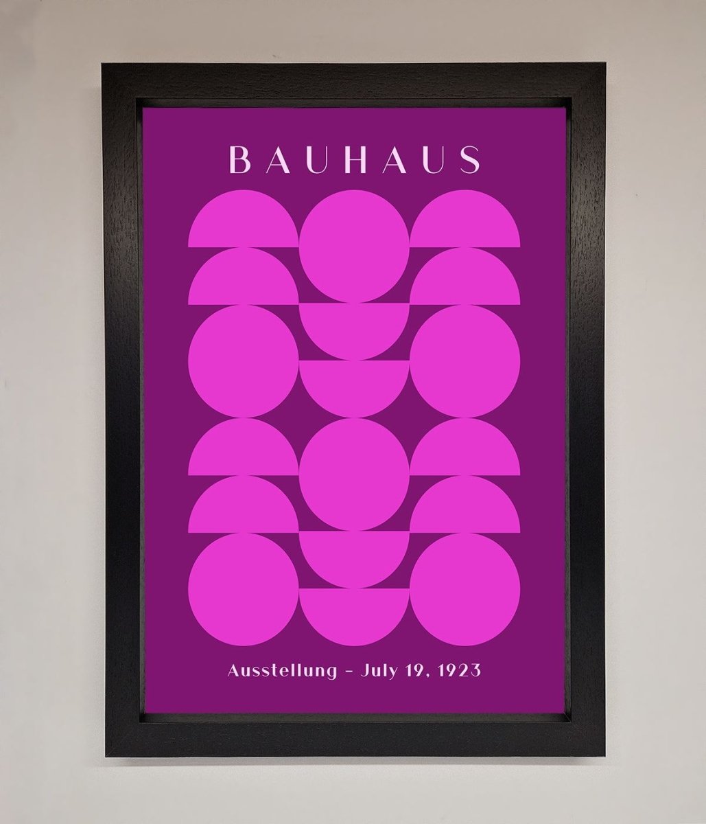 Bauhaus Pink And Purple Abstract Framed Print-1