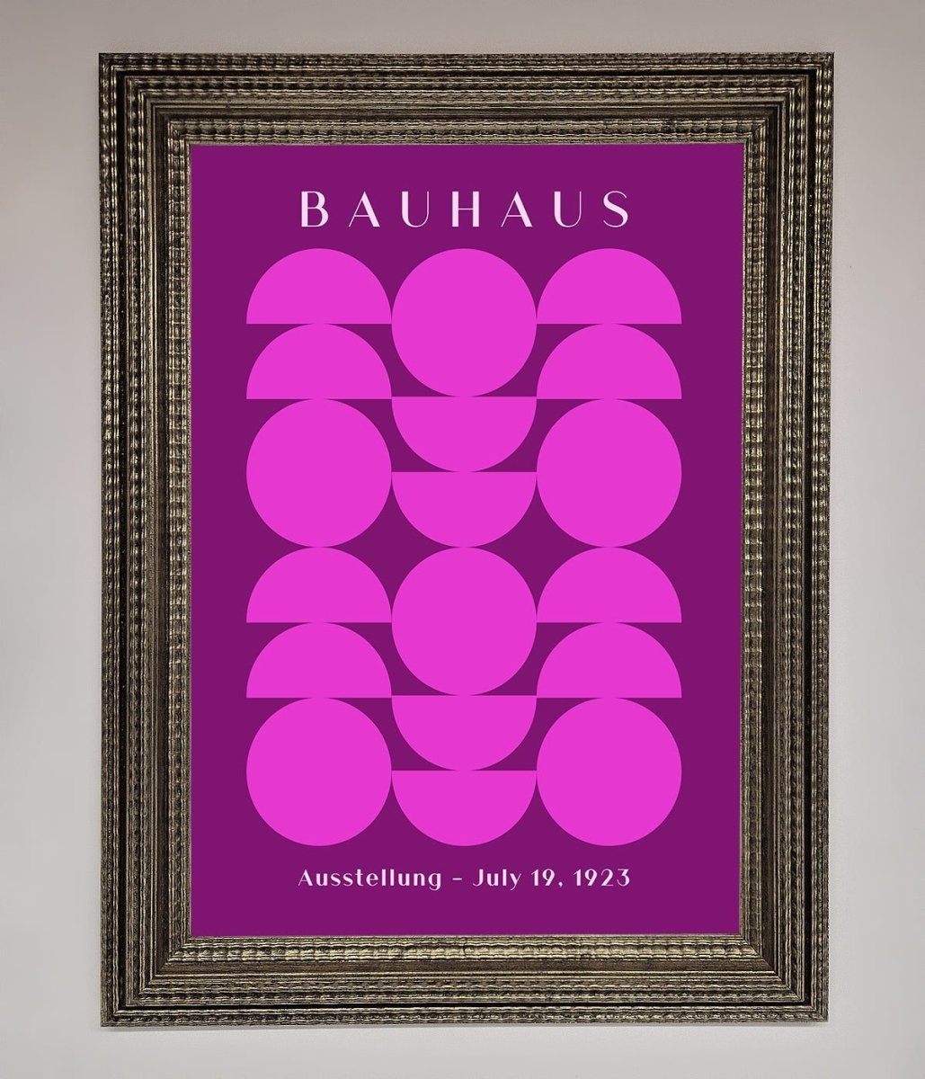 Bauhaus Pink And Purple Abstract Framed Print-16