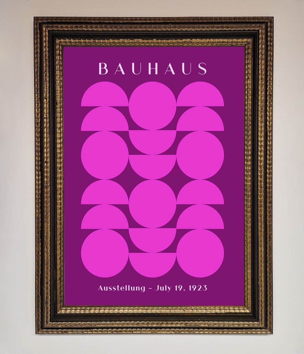 Bauhaus Pink And Purple Abstract Framed Print-18