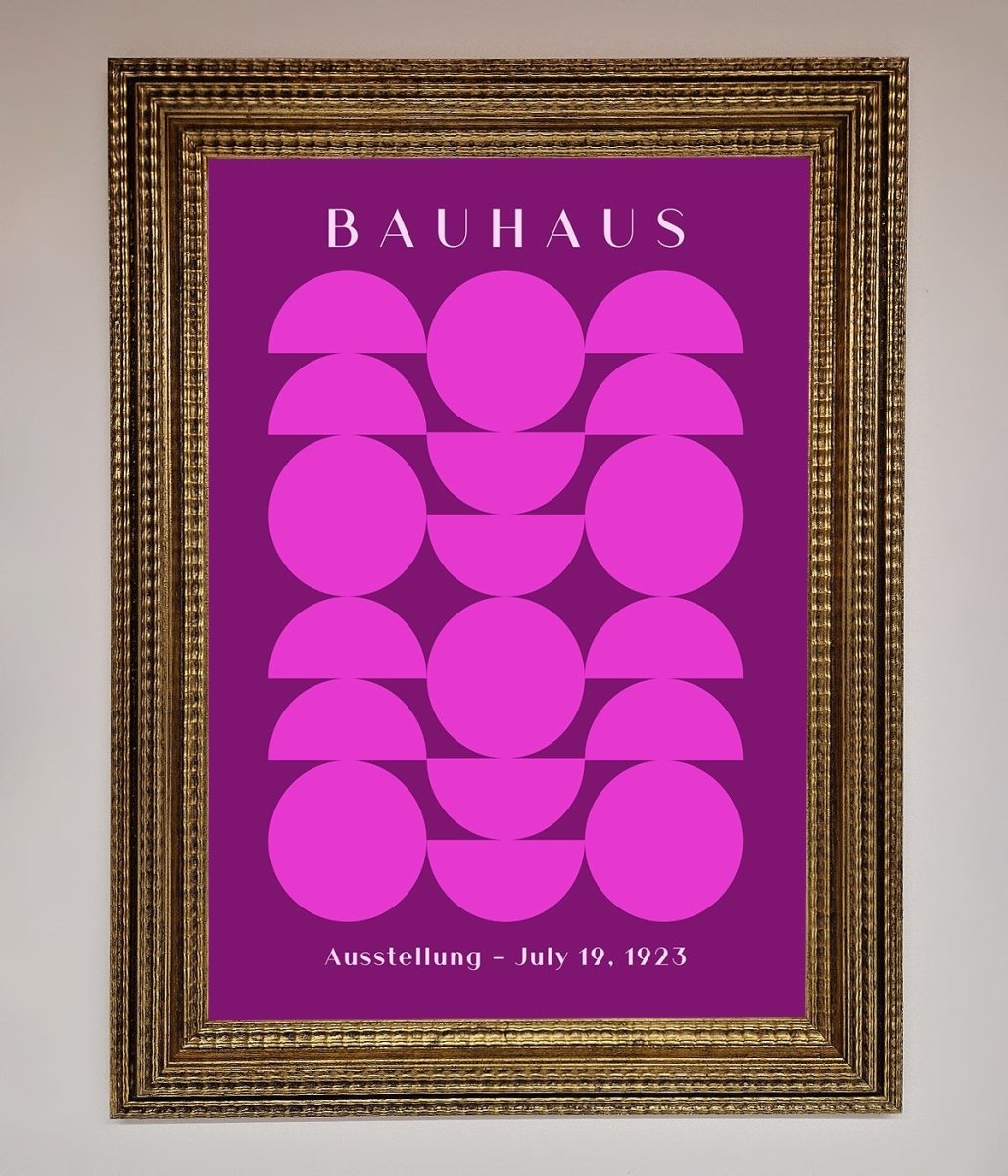 Bauhaus Pink And Purple Abstract Framed Print-15