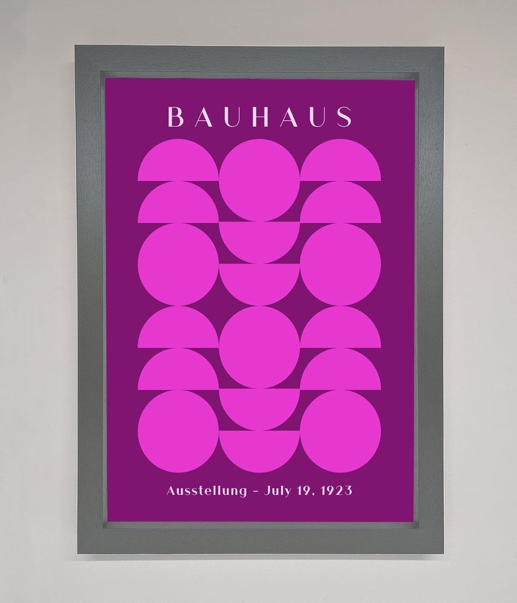 Bauhaus Pink And Purple Abstract Framed Print-3