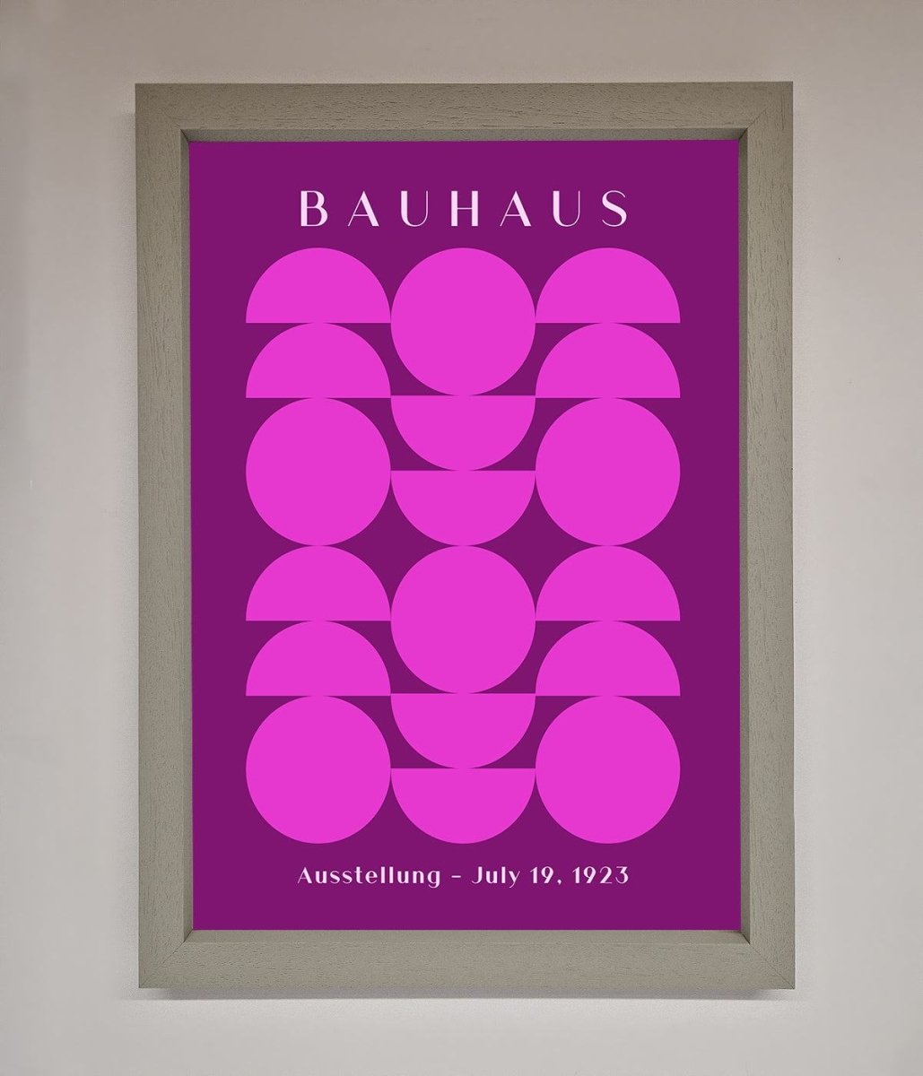 Bauhaus Pink And Purple Abstract Framed Print-2