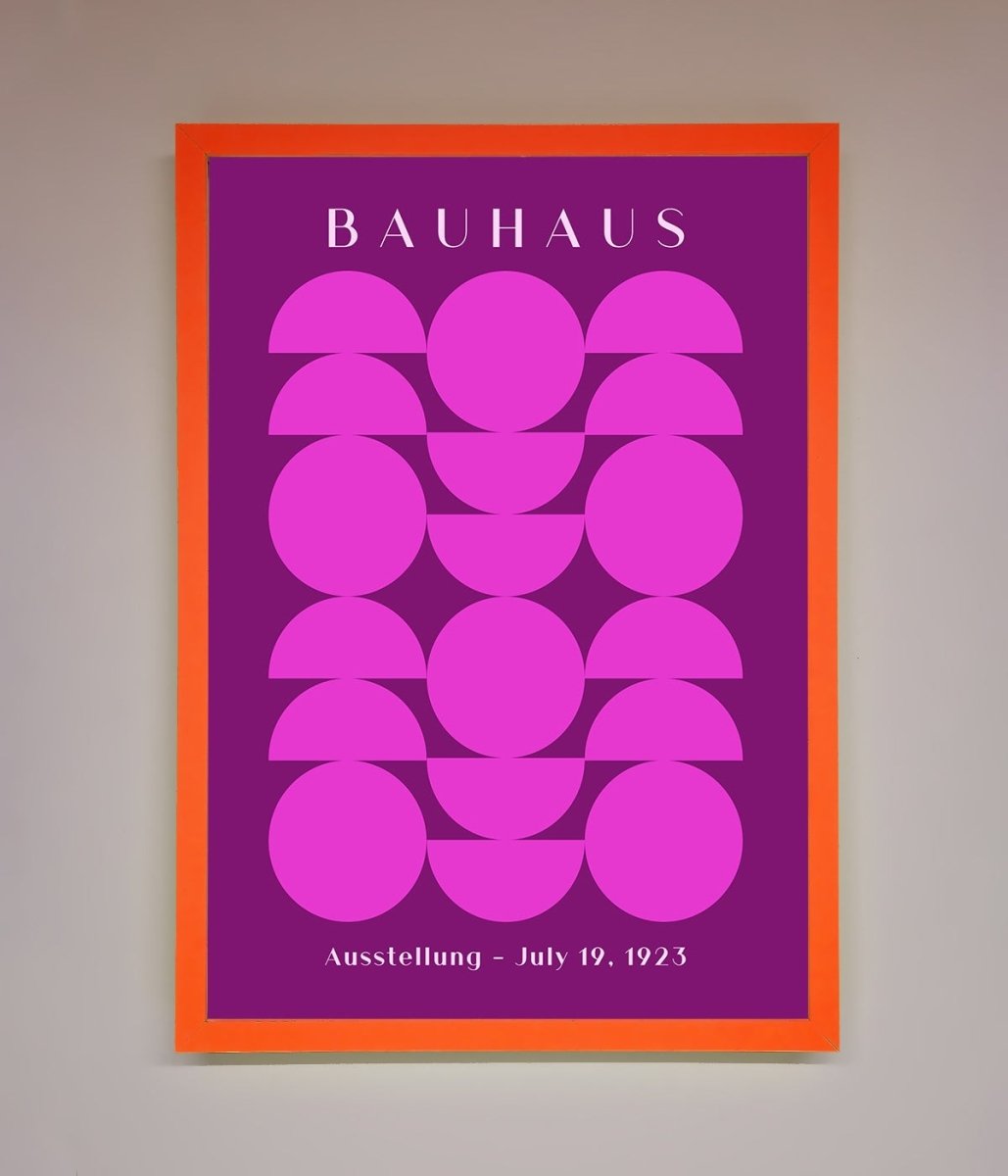 Bauhaus Pink And Purple Abstract Framed Print-10