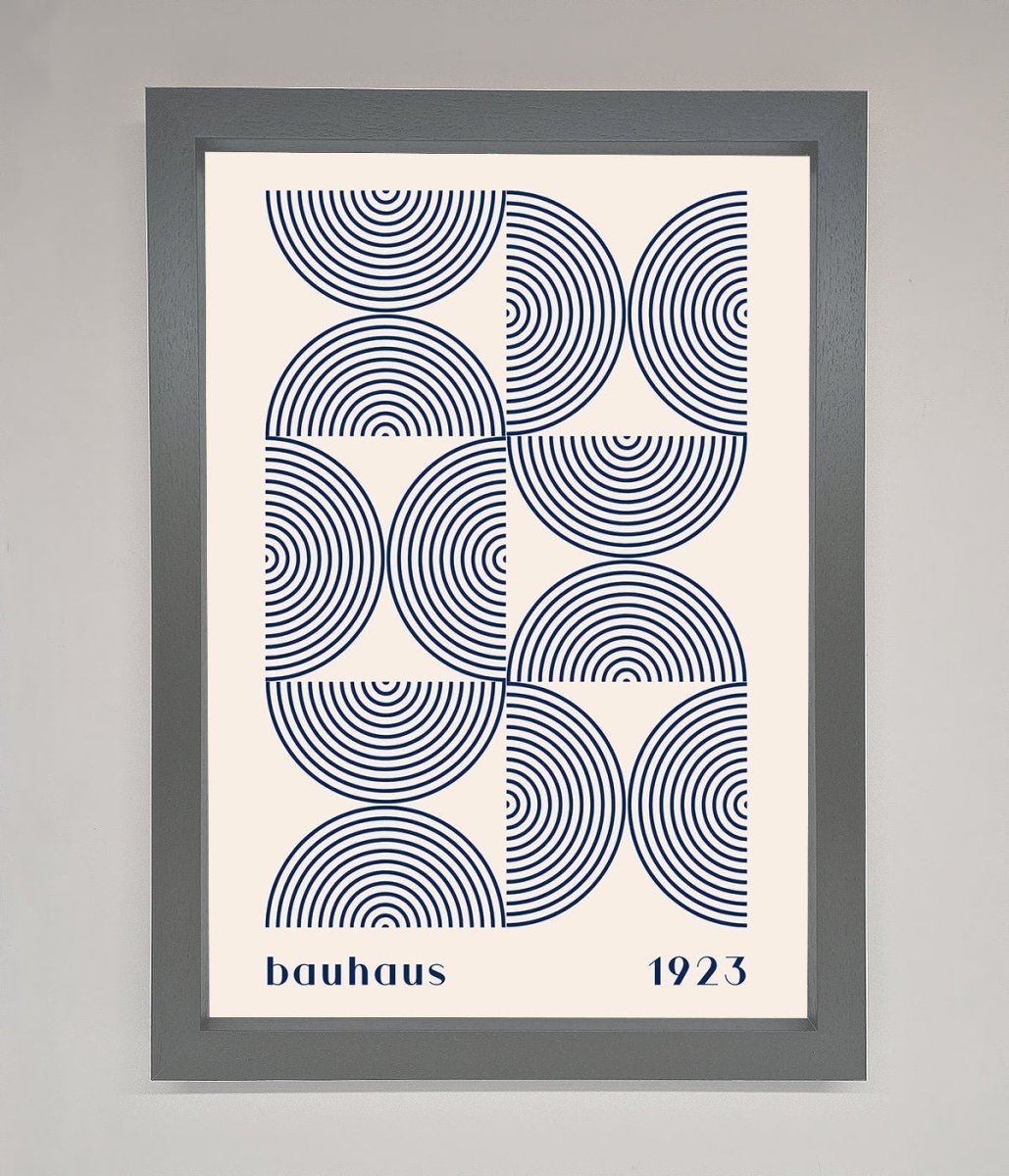 Bauhaus Print 1923 Navy Abstract Framed Poster-0