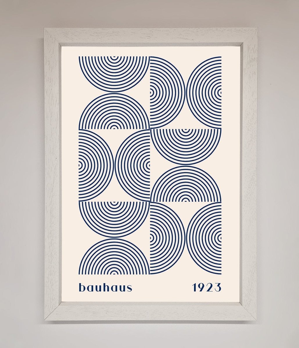 Bauhaus Print 1923 Navy Abstract Framed Poster-2