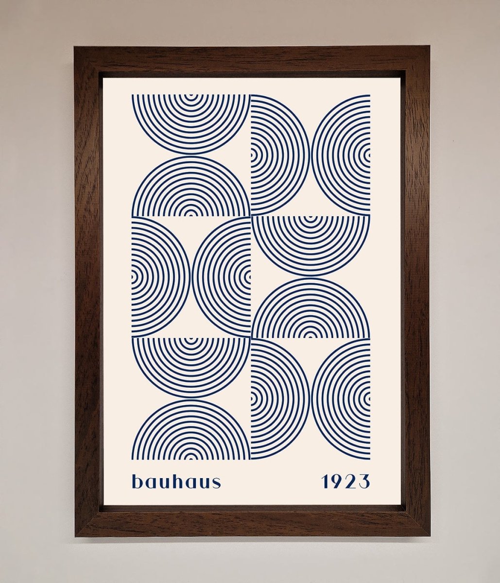 Bauhaus Print 1923 Navy Abstract Framed Poster-4
