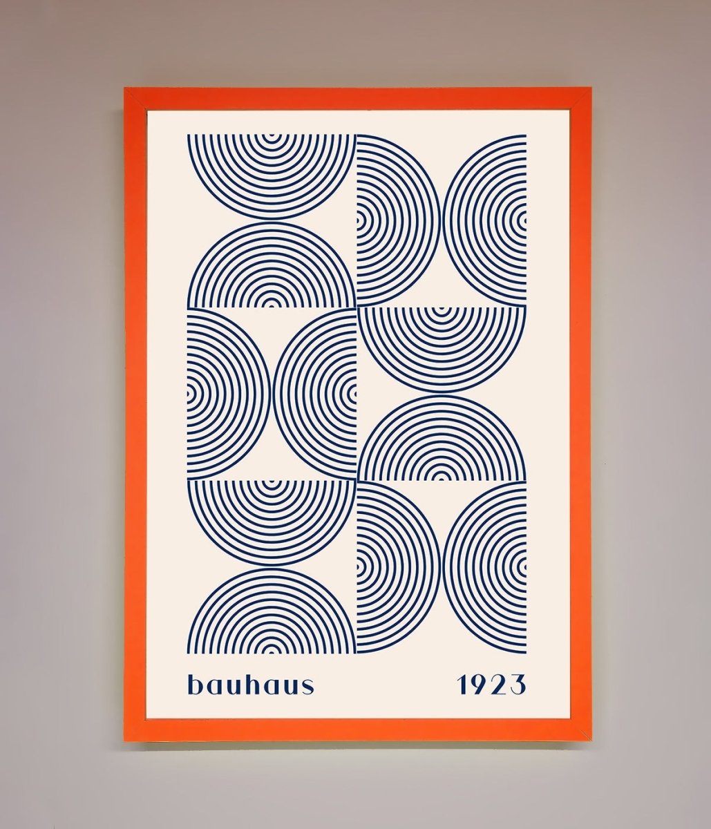 Bauhaus Print 1923 Navy Abstract Framed Poster-10