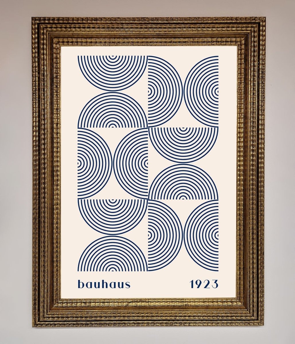 Bauhaus Print 1923 Navy Abstract Framed Poster-15