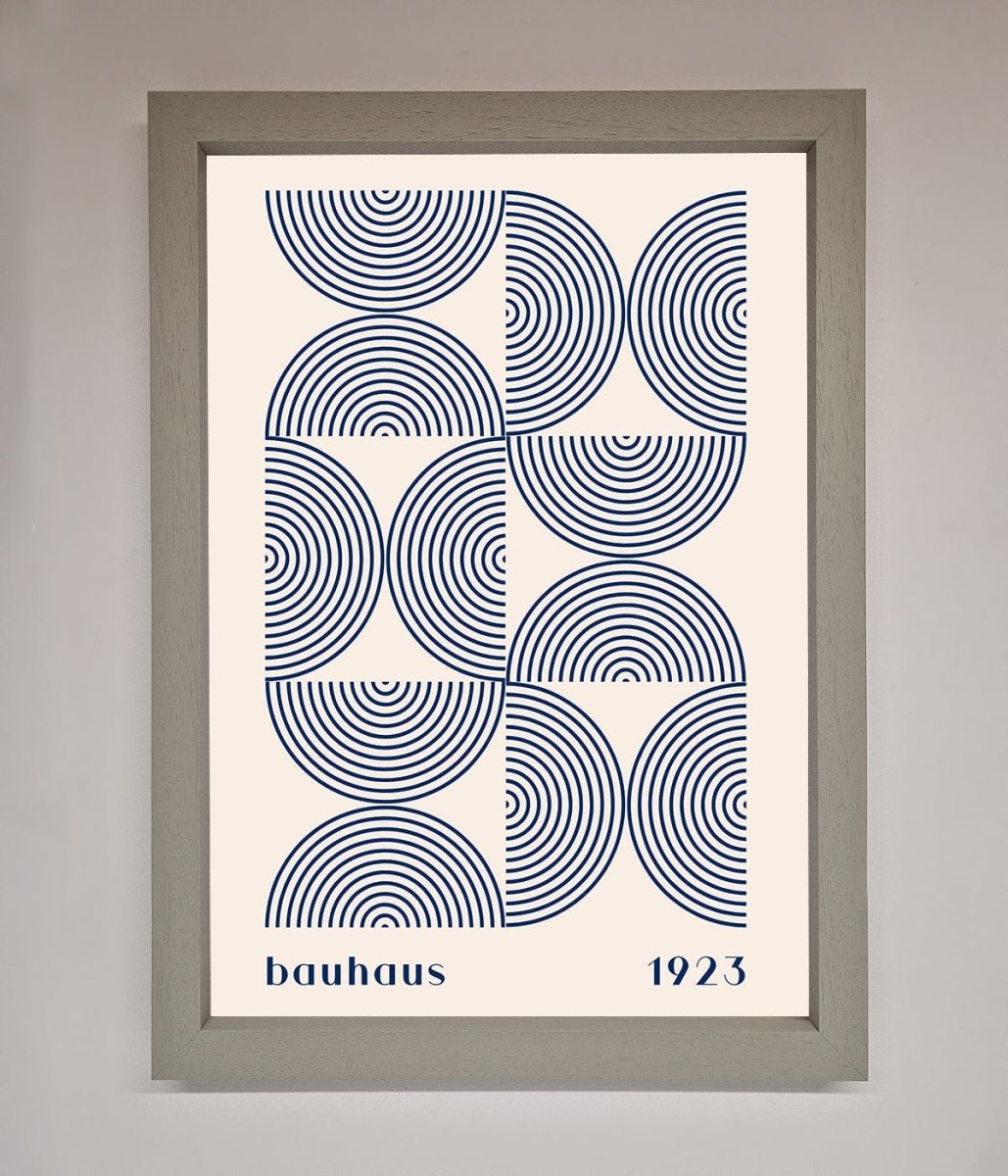 Bauhaus Print 1923 Navy Abstract Framed Poster-3