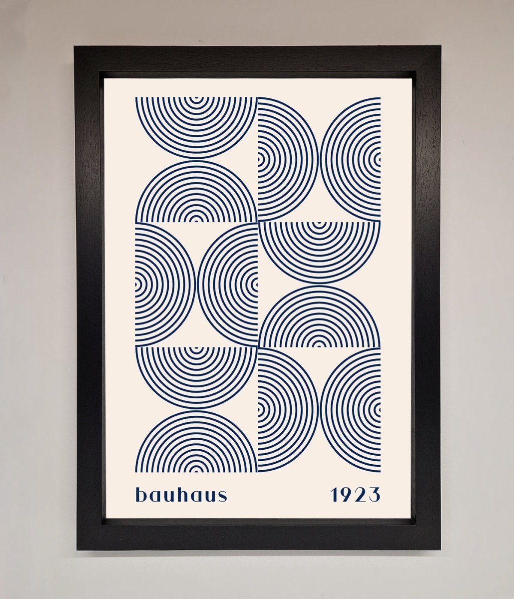 Bauhaus Print 1923 Navy Abstract Framed Poster-1