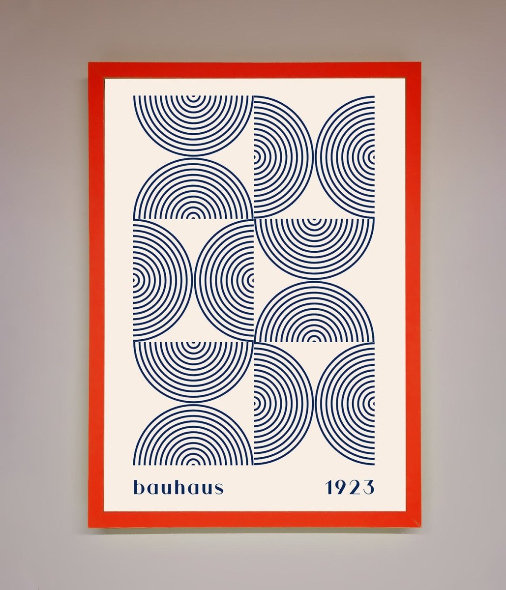 Bauhaus Print 1923 Navy Abstract Framed Poster-14