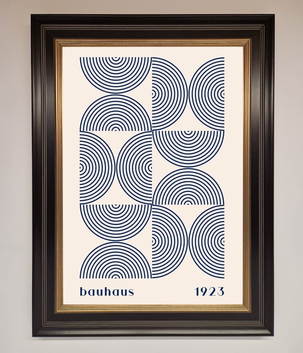 Bauhaus Print 1923 Navy Abstract Framed Poster-9