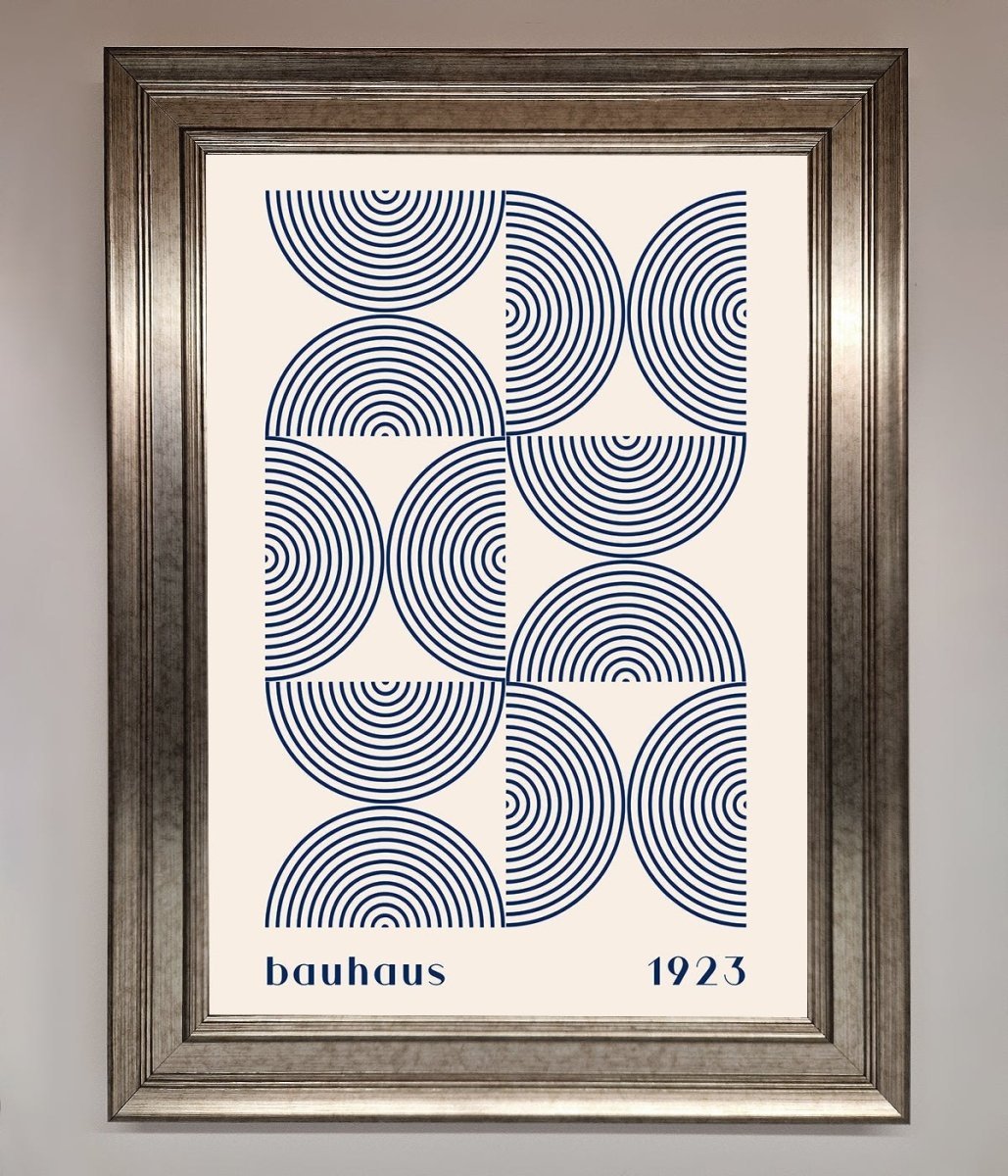Bauhaus Print 1923 Navy Abstract Framed Poster-5