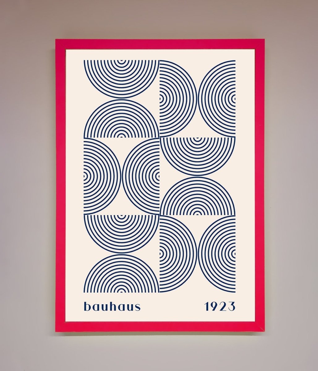 Bauhaus Print 1923 Navy Abstract Framed Poster-13
