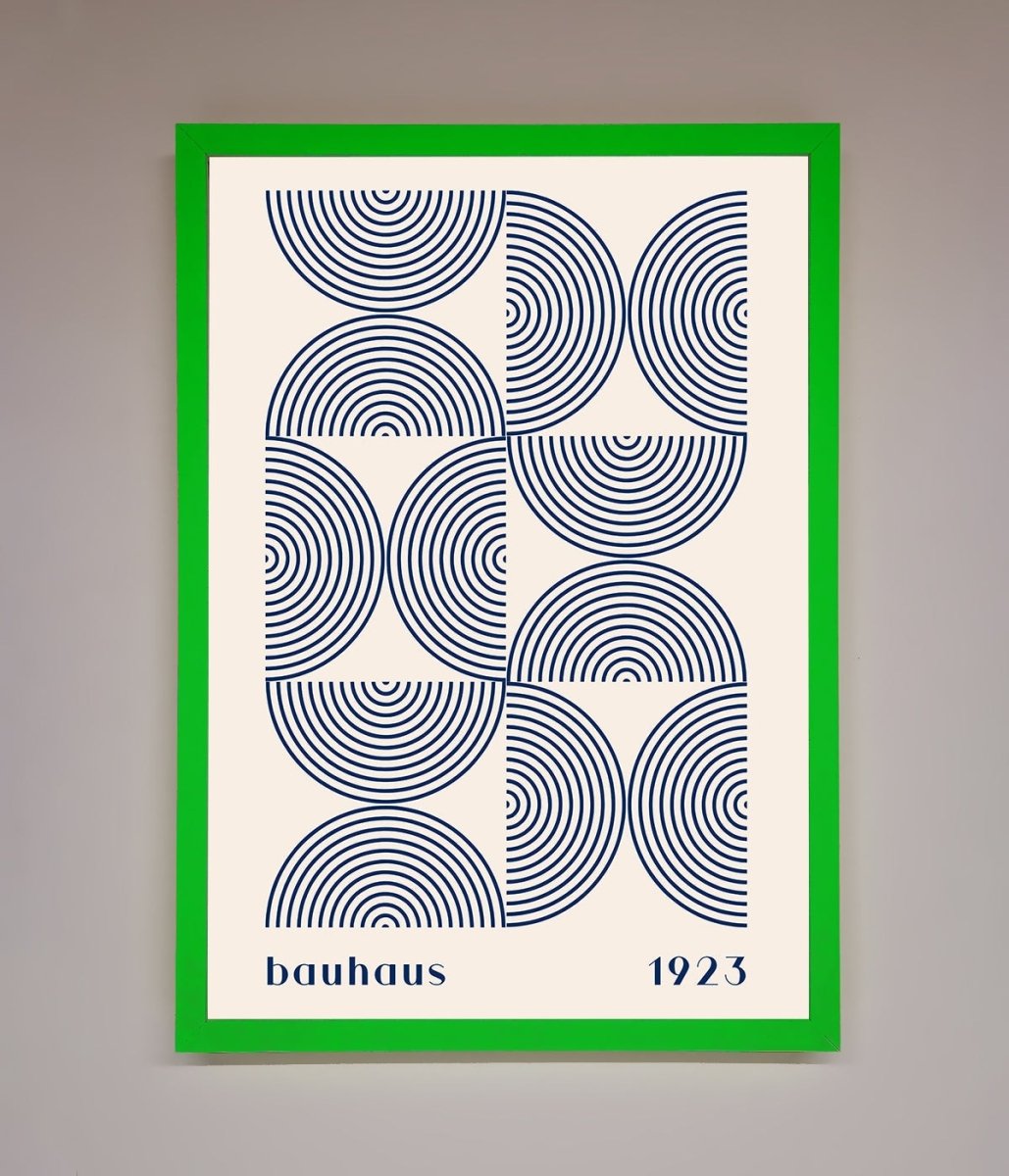 Bauhaus Print 1923 Navy Abstract Framed Poster-11