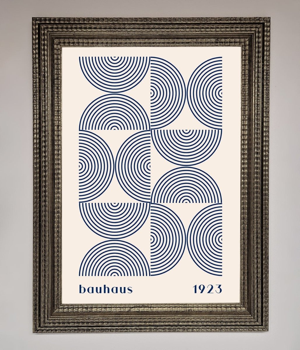 Bauhaus Print 1923 Navy Abstract Framed Poster-16