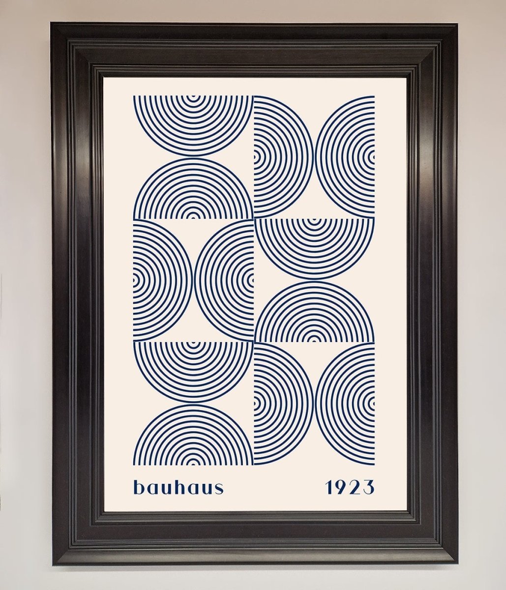 Bauhaus Print 1923 Navy Abstract Framed Poster-6