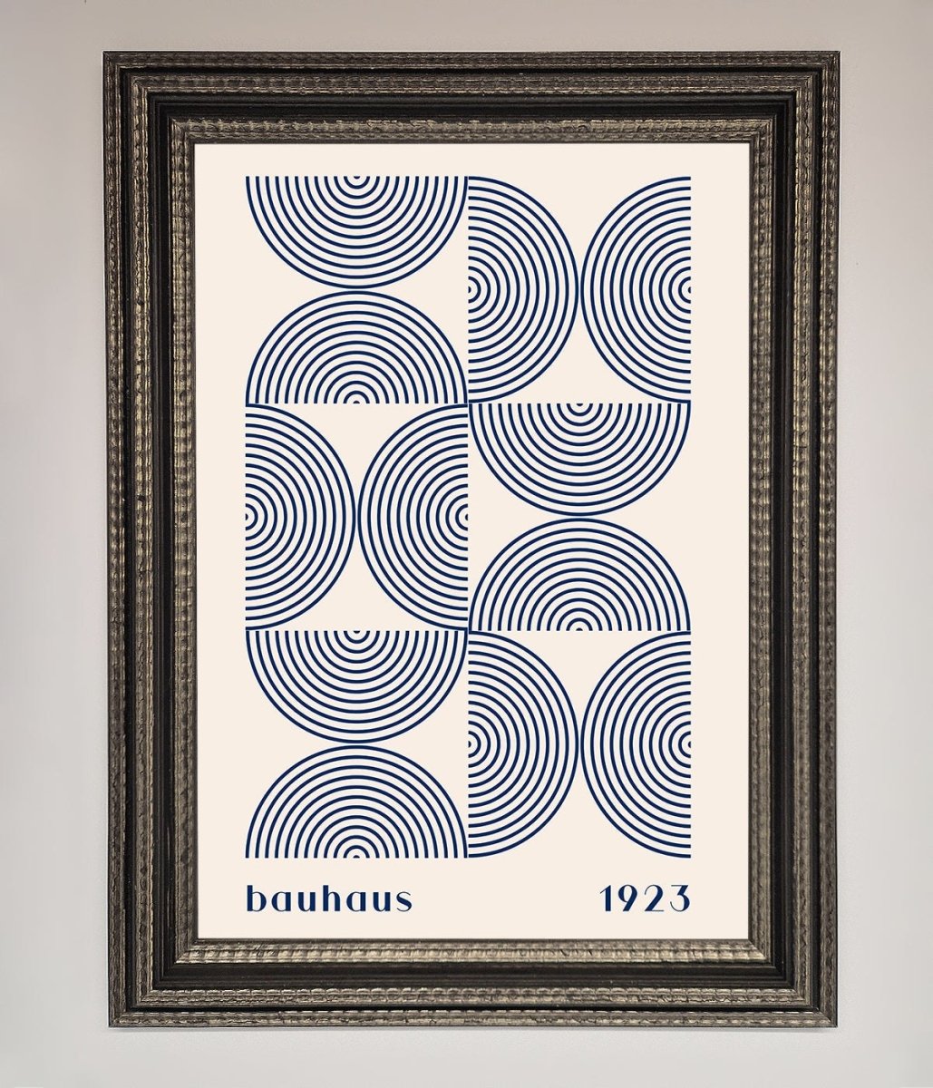 Bauhaus Print 1923 Navy Abstract Framed Poster-17