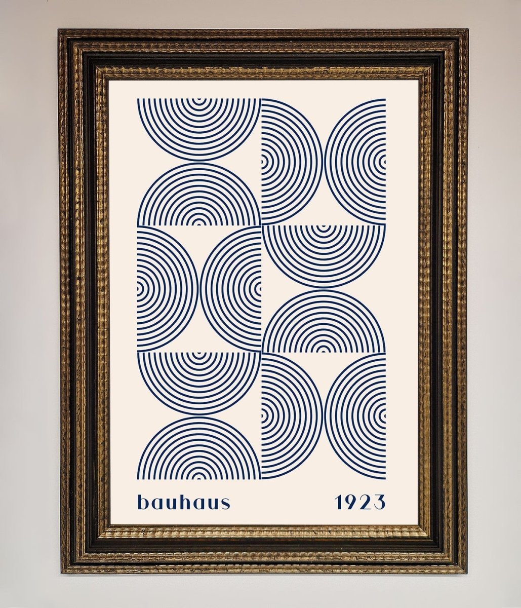 Bauhaus Print 1923 Navy Abstract Framed Poster-18