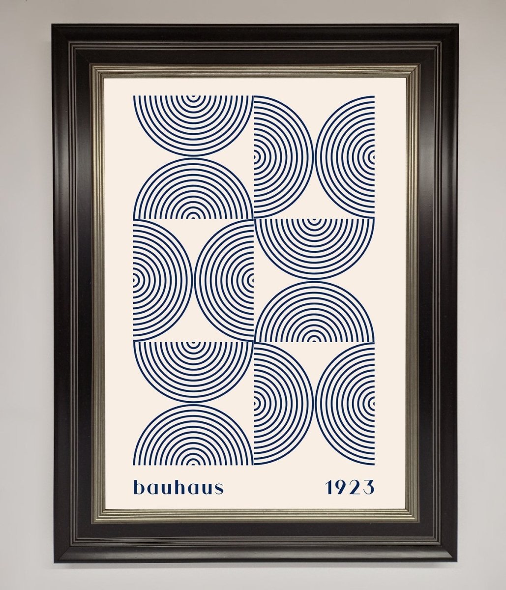 Bauhaus Print 1923 Navy Abstract Framed Poster-8