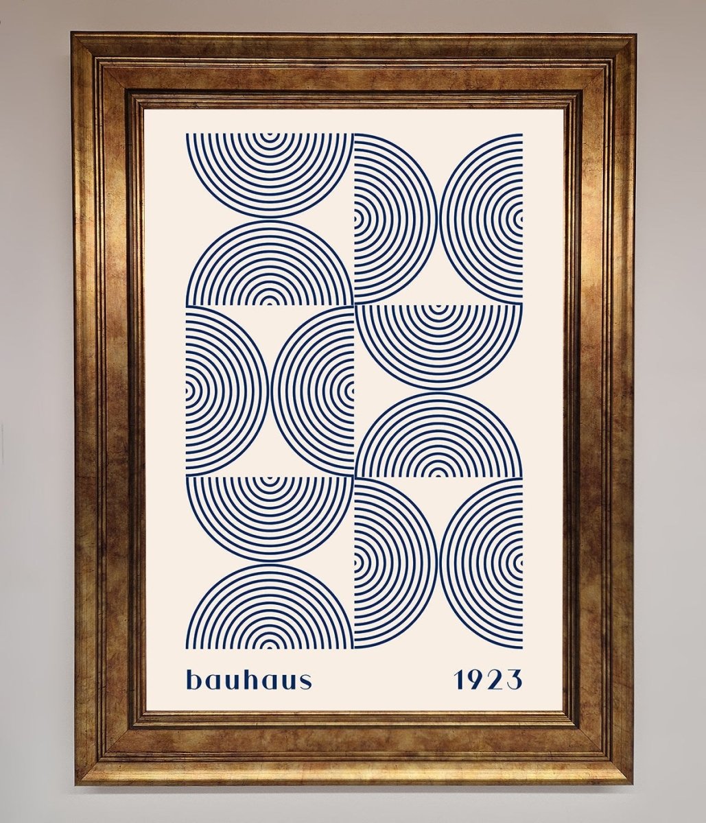 Bauhaus Print 1923 Navy Abstract Framed Poster-7