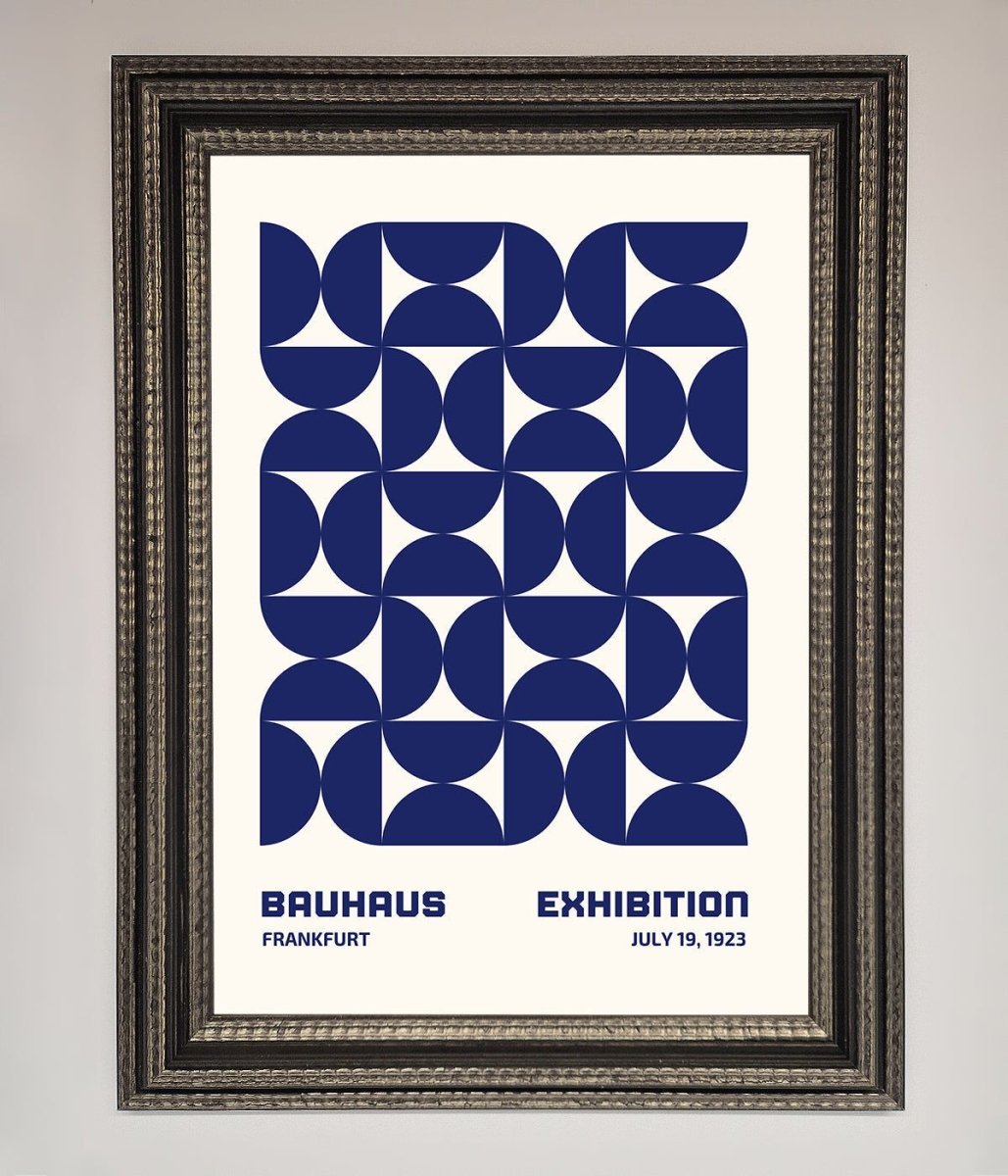 Bauhaus Print July 1923 Navy Blue Abstract Framed Wall Art-17