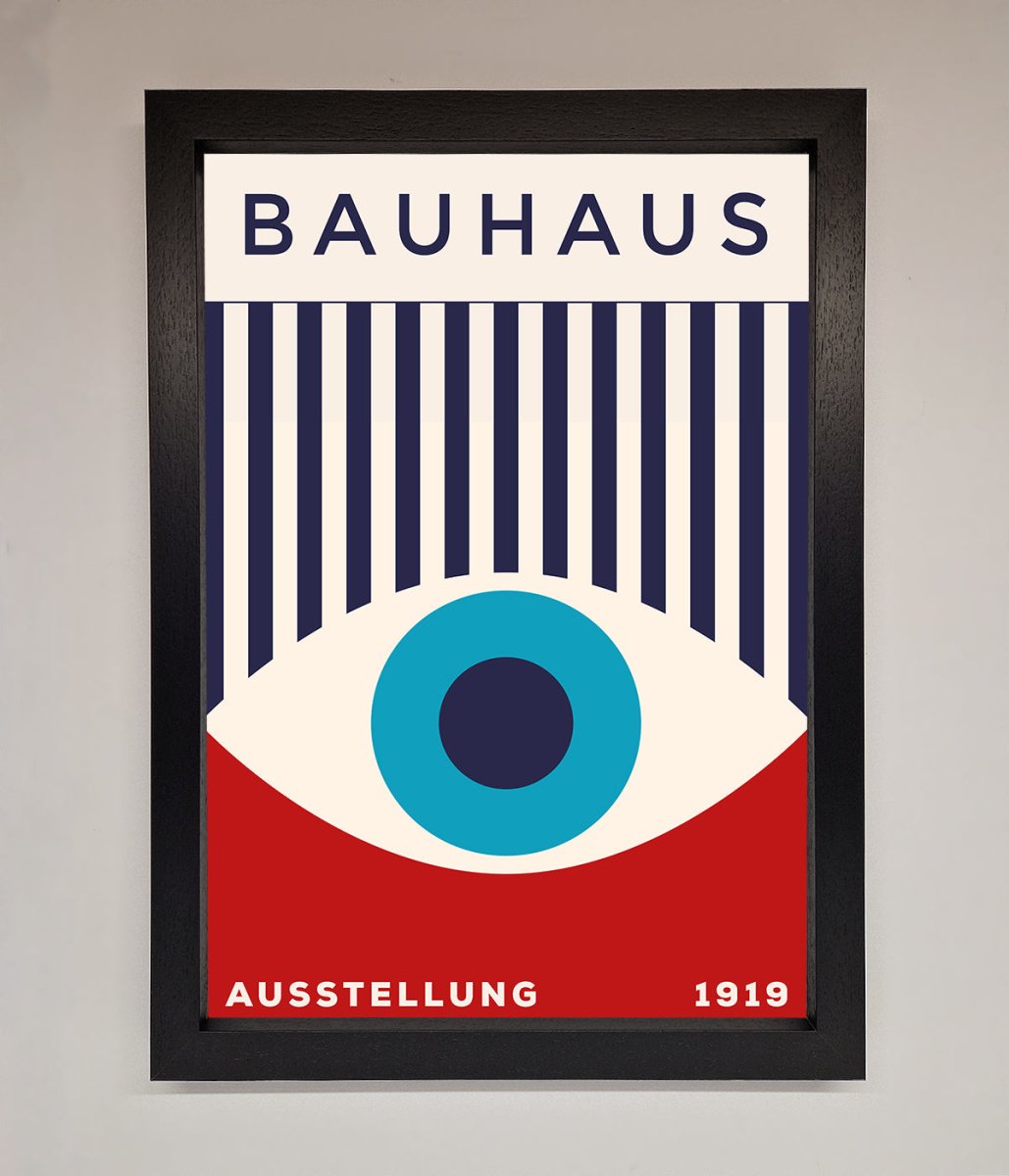 Bauhaus Red And Blue Eye Framed Wall Art-1